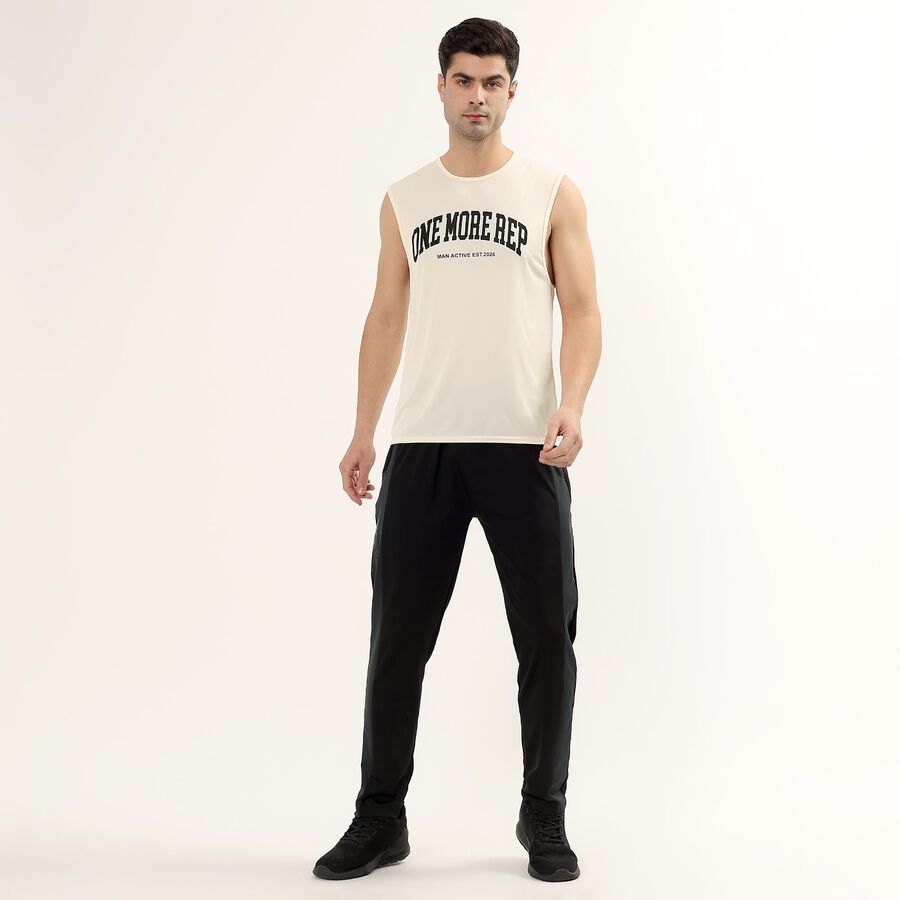 Men's Jet Black Slim Fit Side-Panelled Track Pants, काला, large