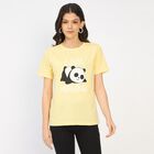 Ladies' Round Neck T-Shirt, पीला, small