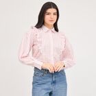 Women's Light Pink Collared Casual Shirt, Light Pink, small image number null