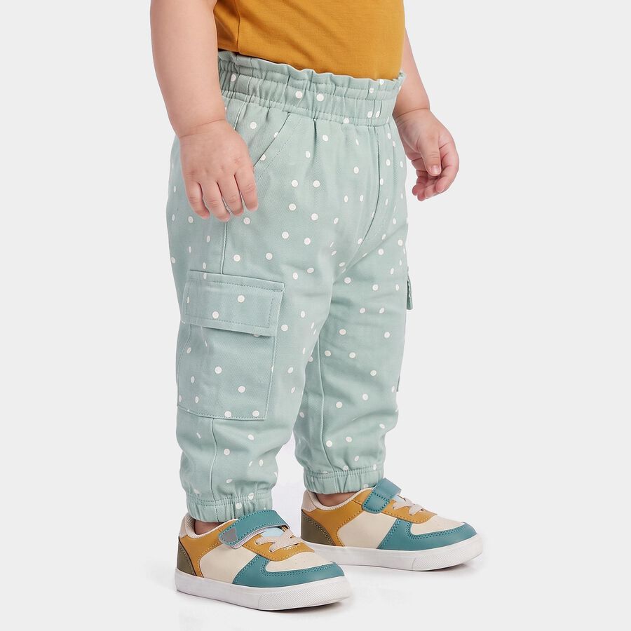 Infants' Mint Green Jogger Fit Polka Dot Cargo Pocket Pyjama, हल्का हरा, large