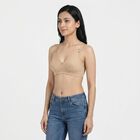 Women's Beige Cotton Blend Regular T-Shirt Bra, Beige, small