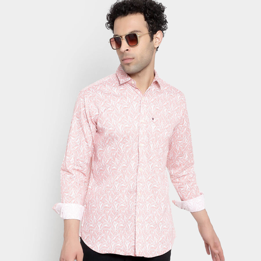 Cotton Printed Casual Shirt, Pink, large image number null