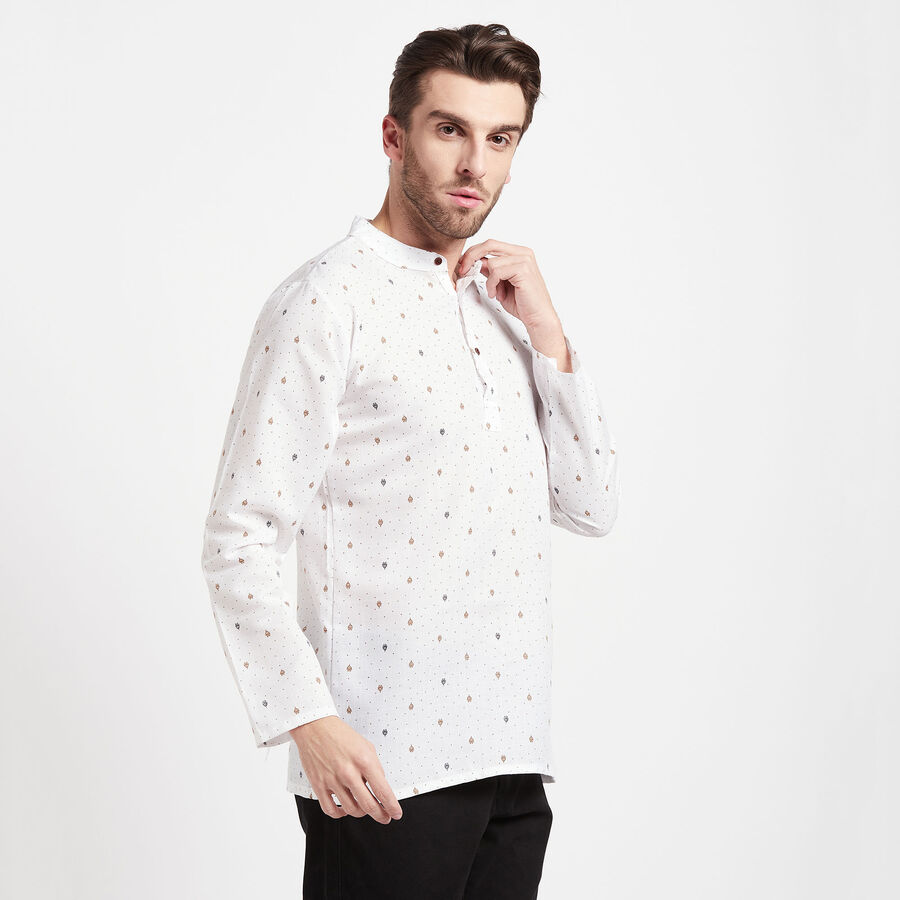 Printed Regular Kurta, सफ़ेद, large image number null