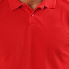 Men's Bright Cherry Red Polo Neck Half Sleeve T-Shirt, Red, small image number null