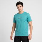 Men Teal Round Neck Regular Drifit T-Shirt, Teal Blue, small