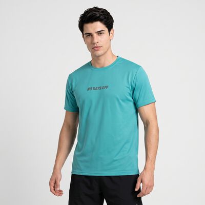 Men Teal Round Neck Regular Drifit T-Shirt