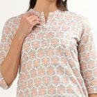 Women's Bright Pink 100% Cotton Round Neck Embroidered Kurta, गुलाबी, small