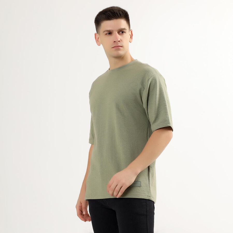 Men's Round Neck Half Sleeves T-Shirt, Light Green, large image number null