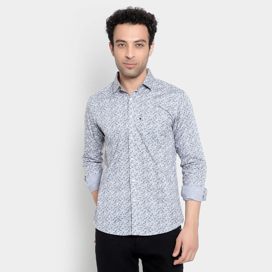 Cotton Casual Shirt, Light Grey, large image number null