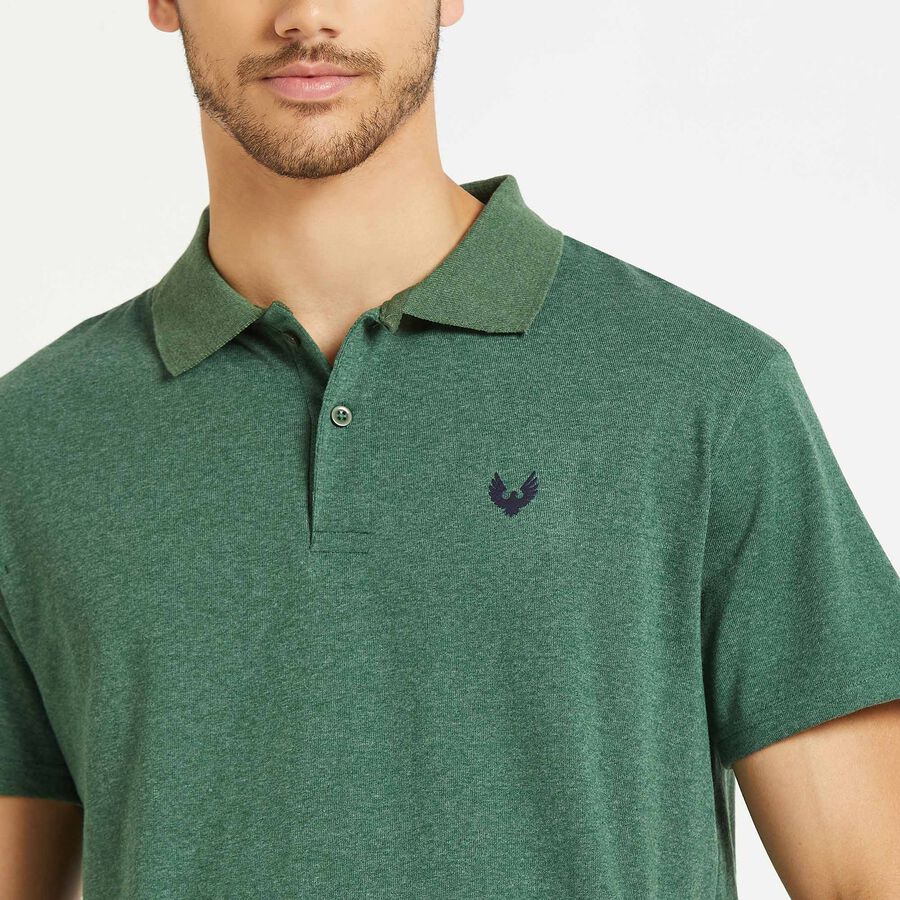 Solid Polo Shirt, Dark Green, large image number null