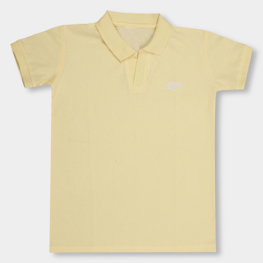 Boys' Half Sleeves T-Shirt, Yellow, large image number null