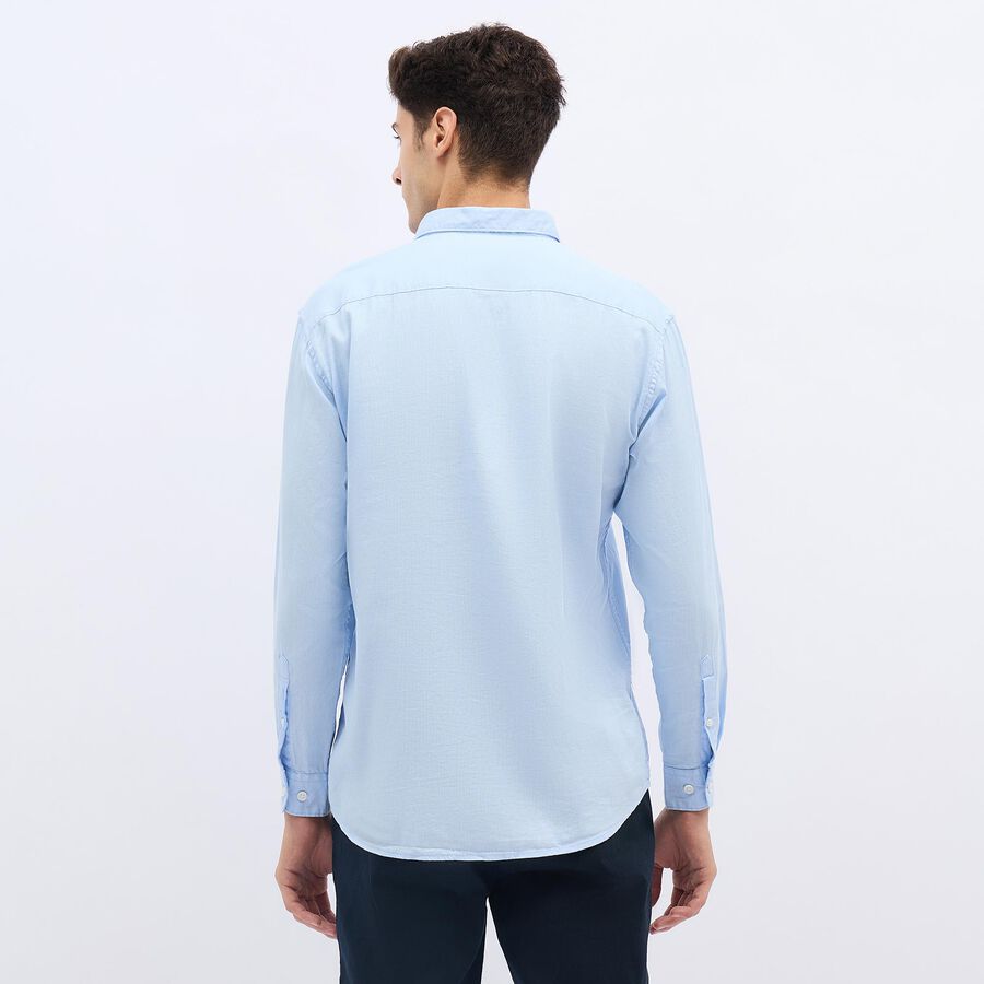 Men's Light Powder Blue Cotton Classic Casual Shirt, Light Blue, large image number null