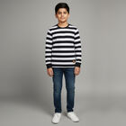 Boys' Deep Midnight Navy Crew Neck Casual T-Shirt, Navy Blue, small image number null