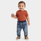 Infants' Light Blue Jogger Fit Animal Patch Jeans, Light Blue, small