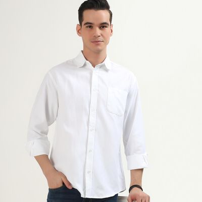 Men's Snow White Classic Collar Casual Shirt