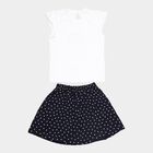 Infants Yellow Hippo Cotton Skirt Top Set, White, small image number null