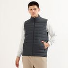 Men's Dark Grey High Neck Sleeveless Jacket, Dark Grey, small image number null
