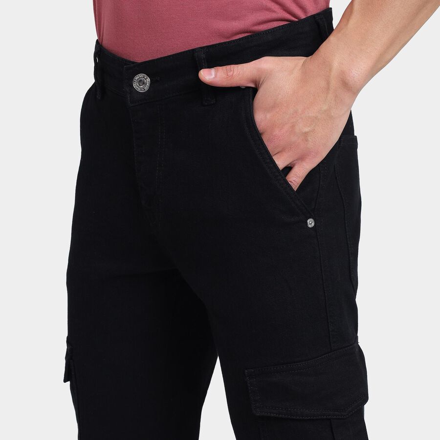 Men's Slim Fit Jeans , Black, large image number null