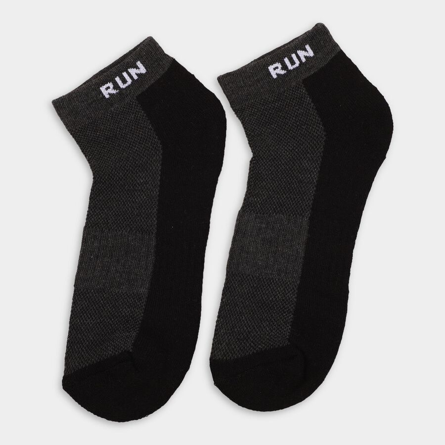 Men's Socks (Pack of 3), काला, large