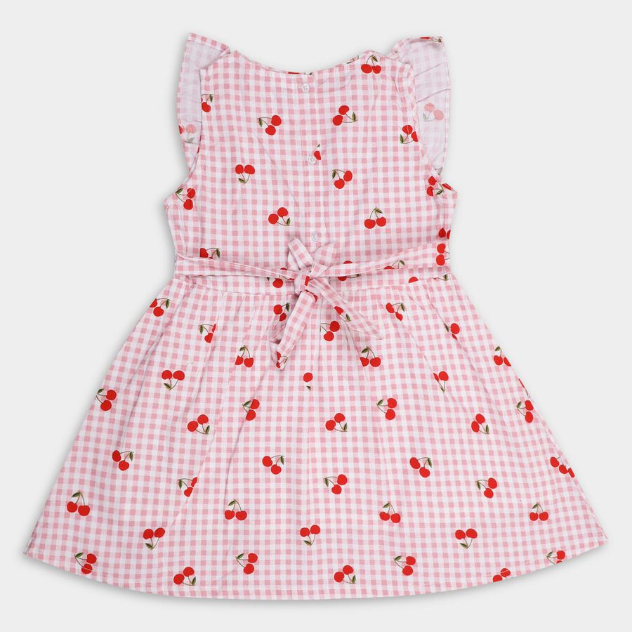 Girls' 100% Cotton Frock , हल्का गुलाबी, large image number null