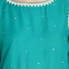 Embroidered 3/4th Sleeves Kurta, Dark Green, small image number null