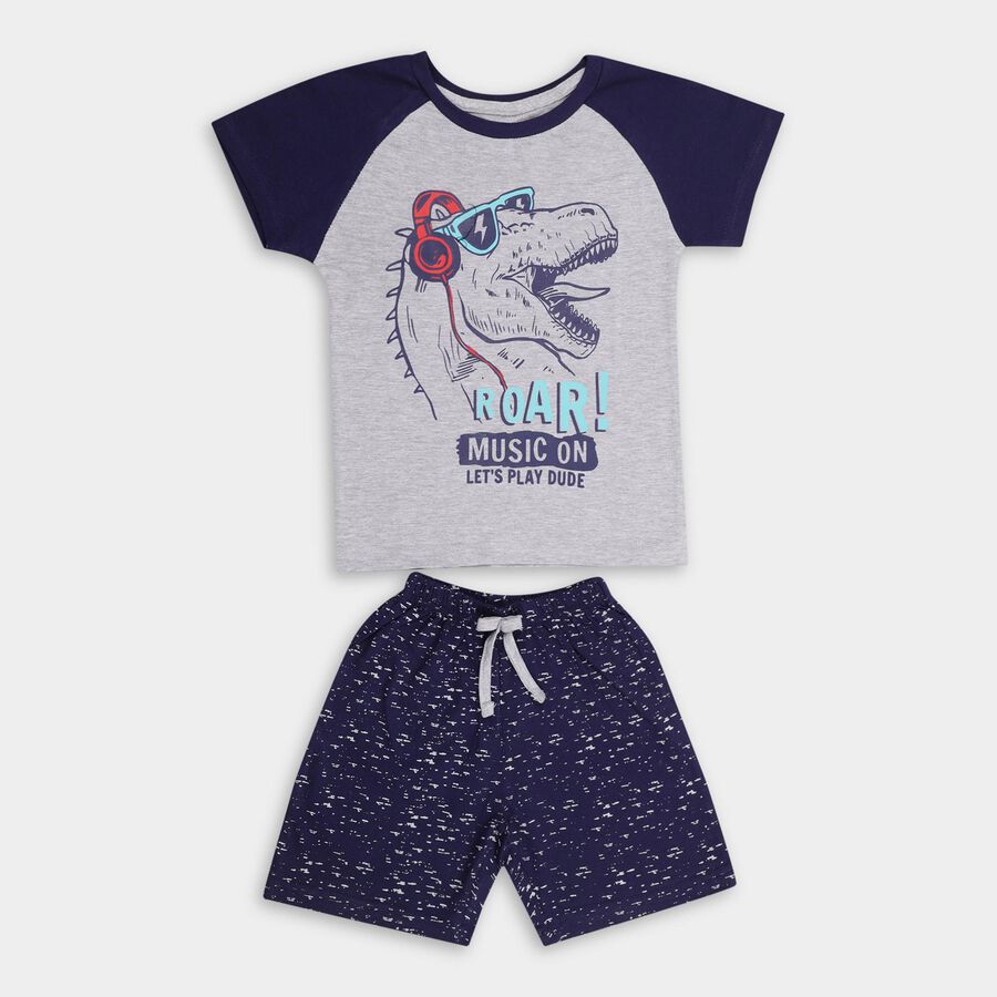 Boys' Knit Baba Suit , मिश्रित हल्का ग्रे, large image number null