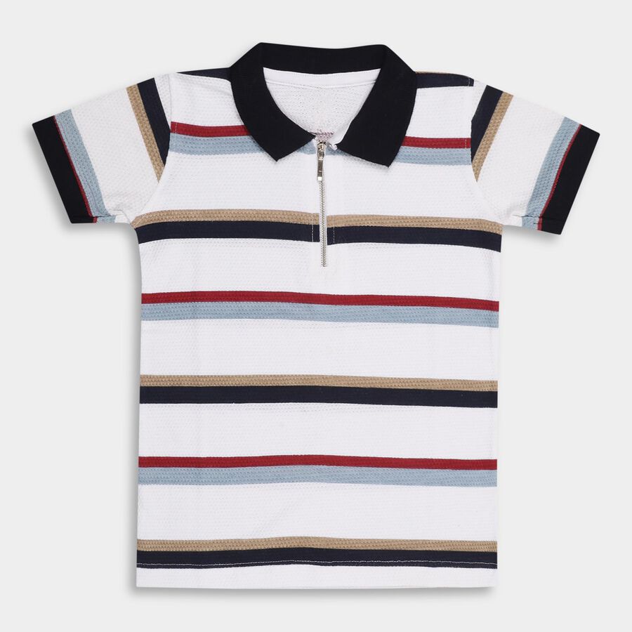 Boys' 100% Cotton Half Sleeves T-Shirt , सफ़ेद, large image number null