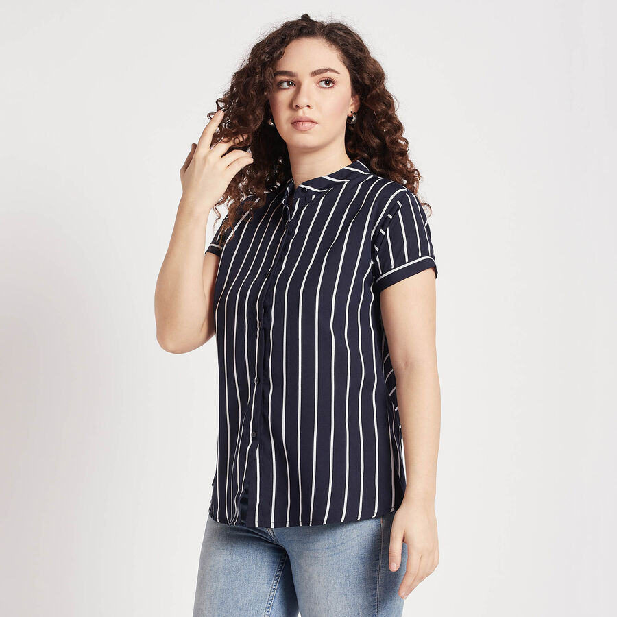 Stripes Shirt, Navy Blue, large image number null