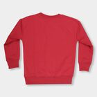 Boys Rich Maroon Crew Neck Casual Sweatshirt, Maroon, small image number null