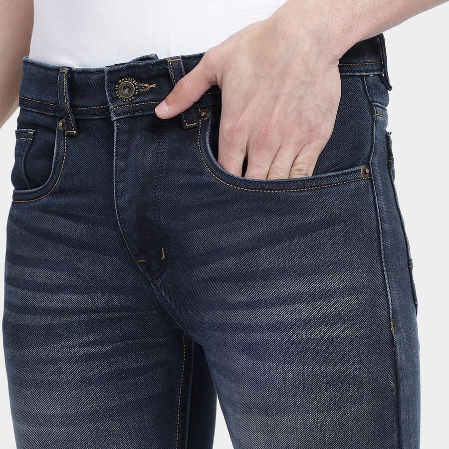 Men's Slim Fit Jeans, गहरा नीला, large image number null