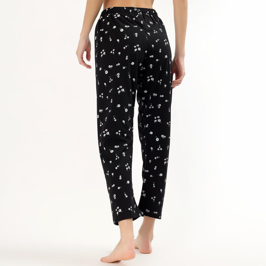 Women's Light Grey Relaxed Fit Cotton Blend Pyjama, काला, large