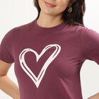 Women's Light Lavender Purple Round Neck Casual T-Shirt, Purple, small