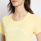 Ladies' Round Neck T-Shirt, पीला, small image number null