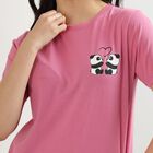 Women's Pink Round Neck Graphic Print T-Shirt, Pink, small image number null