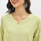 Women's Light Sage Green Notch Neck Printed Kurta, हल्का हरा, small image number null