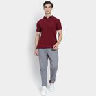 Men's Collared Half Sleeves T-Shirt , वाइन, small image number null