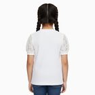 Girls Snow White Crew Neck Casual T-Shirt, सफ़ेद, small image number null