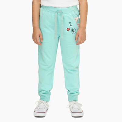 Girls Mint Green Printed Cotton Blend Pyjama