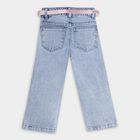 Girls' Light Blue Regular Fit Embellished Jeans, Light Blue, small image number null