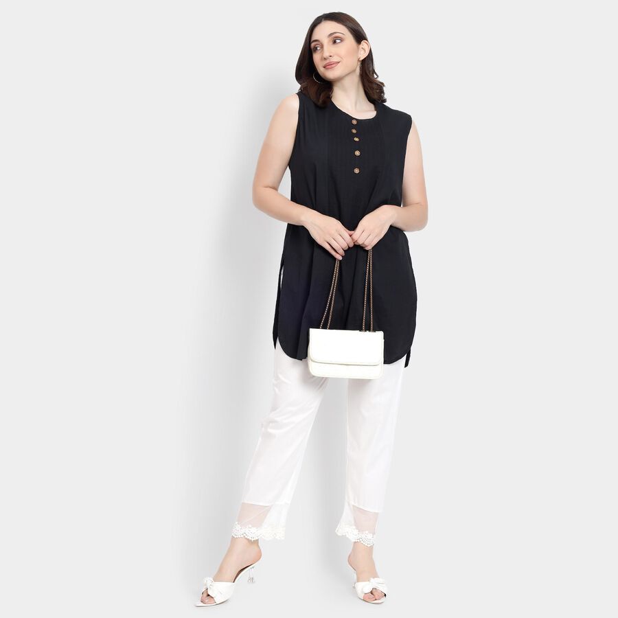 Ladies' 100% Cotton Palazzos , Off White, large image number null