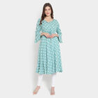 Printed 3/4Th Sleeves Kurta, Light Green, small image number null