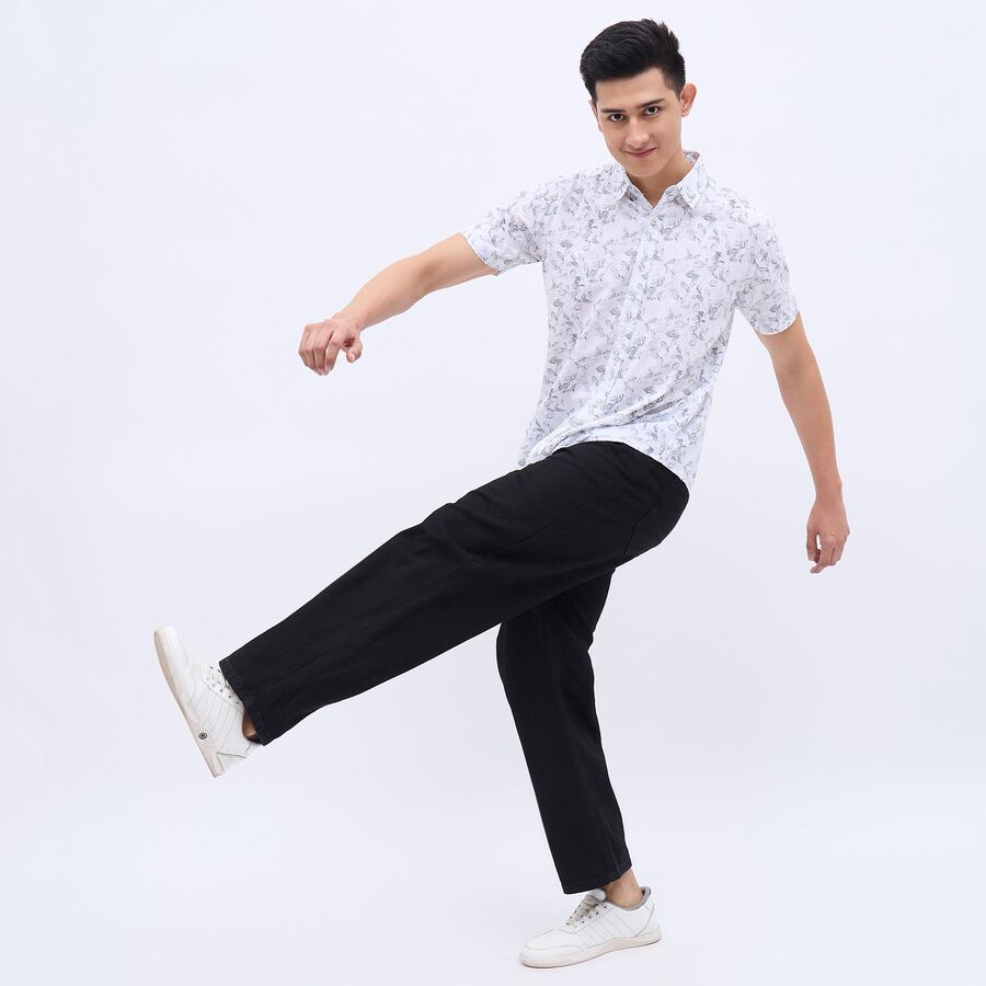 Men's White Cotton Regular Collar Casual Shirt, सफ़ेद, large image number null