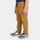 Boys Beige Straight Fit Drawstring Waist Jeans, Beige, small