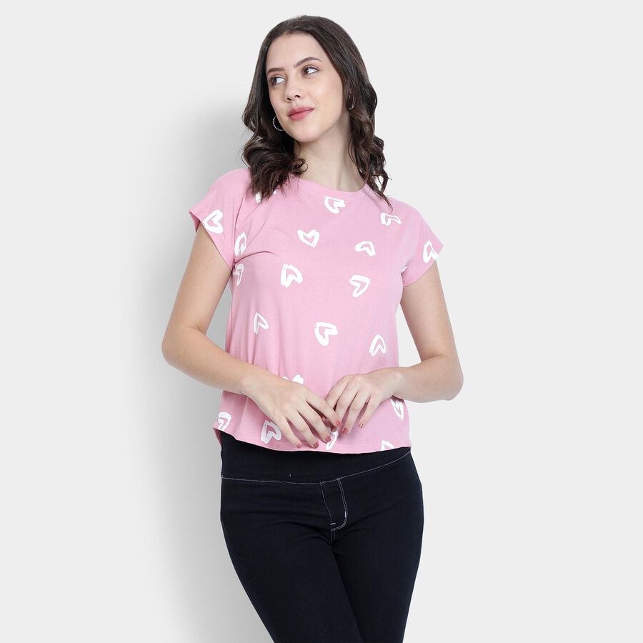 Ladies' Round Neck T-Shirt , Pink, large image number null