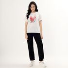 Ladies' Round Neck T-Shirt, Off White, small