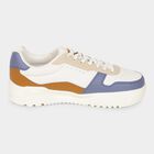 Men's White Lace-Up Colorblocked Sneakers, सफ़ेद, small