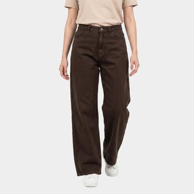 Women's Brown Straight Fit Classic Jeans