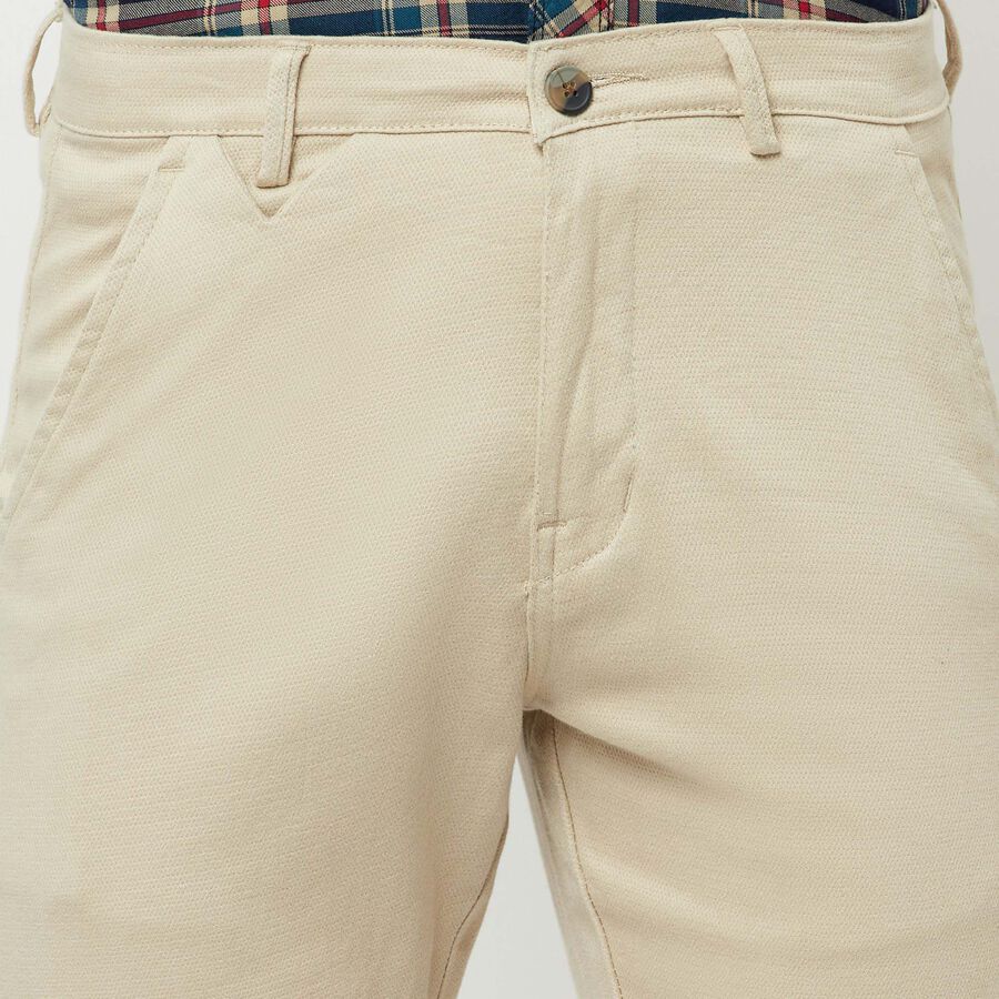 Cross Pocket Slim Fit Trousers, Beige, large image number null