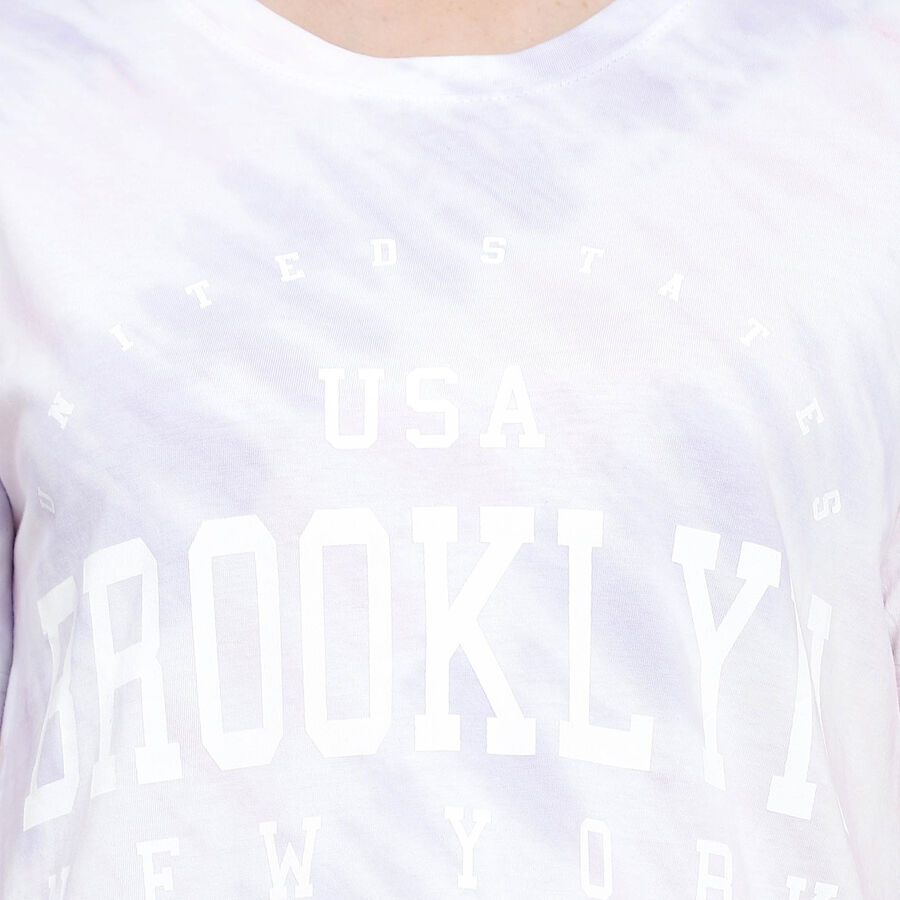 Cotton Round Neck T-Shirt, Lilac, large image number null