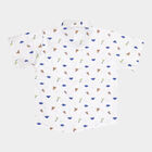 Infants Cotton Printed Shirt, White, small image number null
